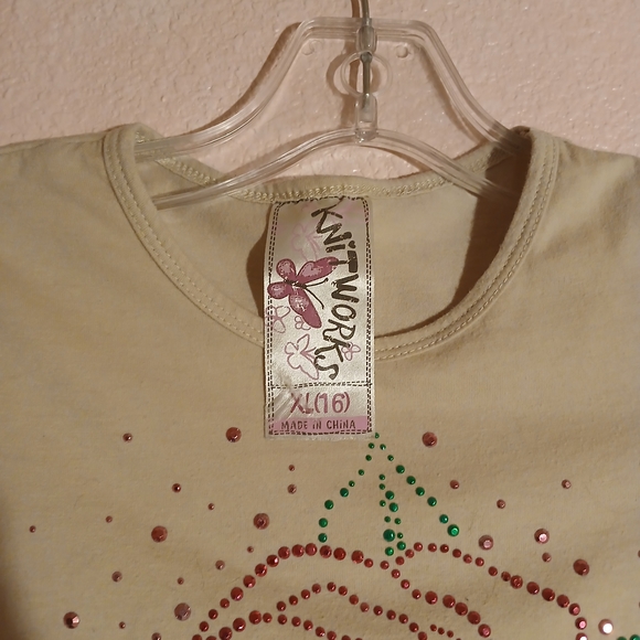 Knitworks Cream Tee with Rose Embellishment - Picture 5 of 7